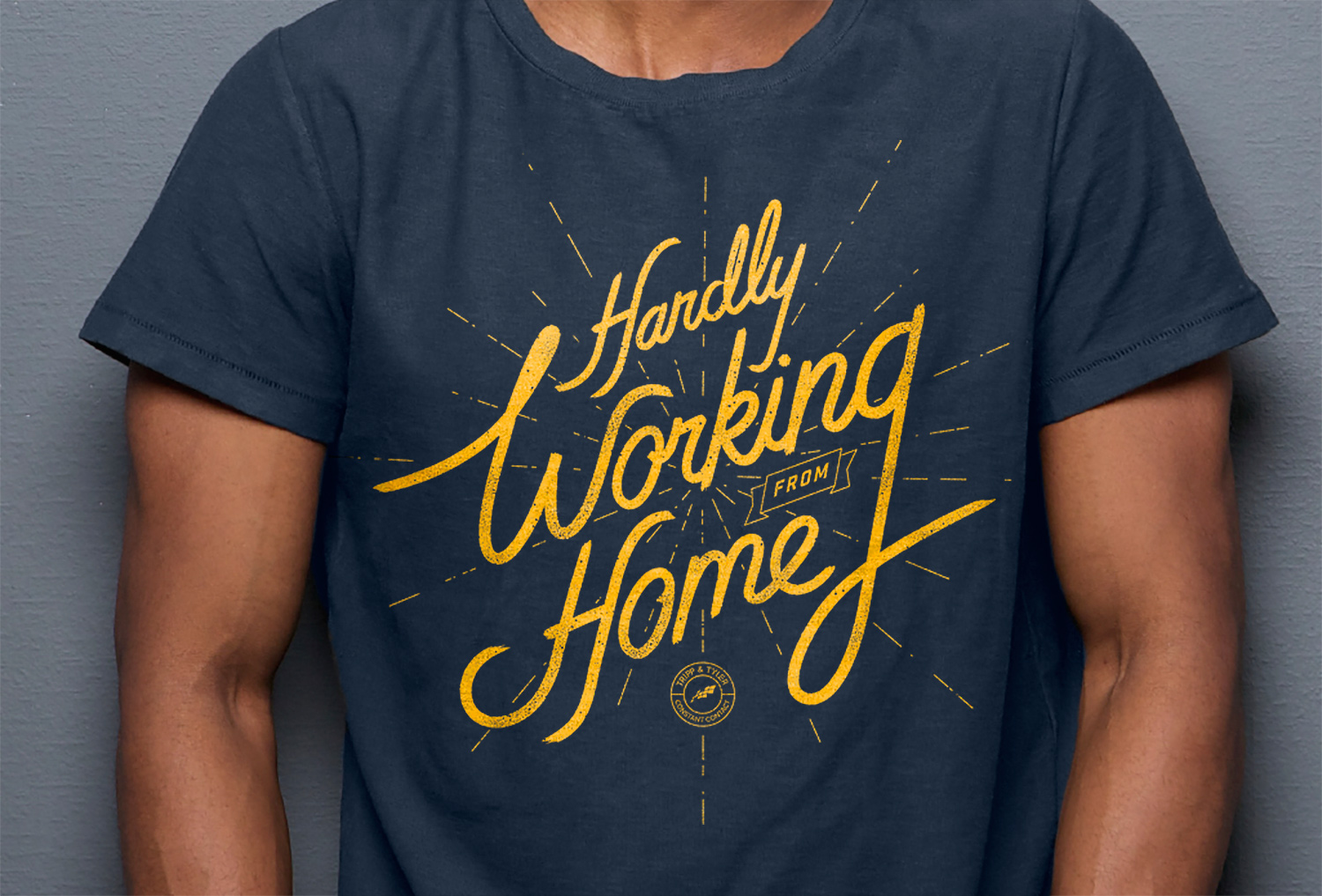 hardly working t-shirt illustration design model
